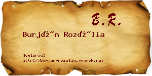 Burján Rozália névjegykártya